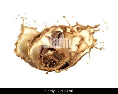 coffee beans is in down on wave of coffee Stock Photo