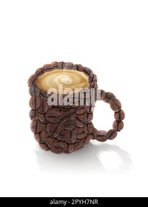 Coffee splash from a cup isolated on white background Stock Photo