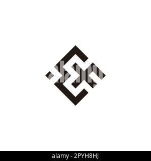 Letter E and F square, arrow geometric symbol simple logo vector Stock Vector