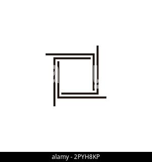 Figure, four lines geometric symbol simple logo vector Stock Vector