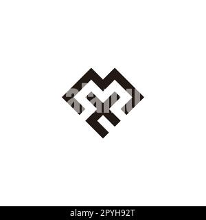 Letter M and t heart, square geometric symbol simple logo vector Stock Vector