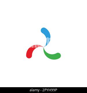 Three splashes, colorful geometric symbol simple logo vector Stock Vector