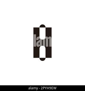 Letter H two capsules geometric symbol simple logo vector Stock Vector