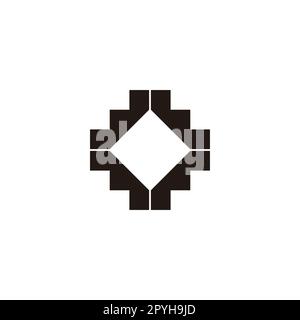Letter W plus, square geometric symbol simple logo vector Stock Vector