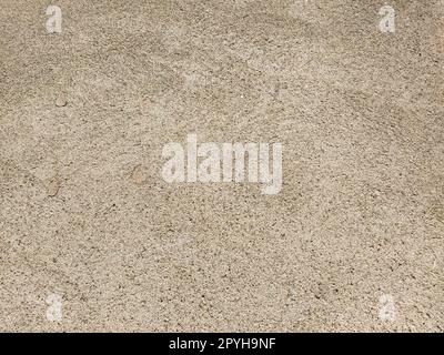 Concrete surface with multi-colored blotches of small stones. Light beige tone. Wall of a building or concrete slab. Close-up. Pockmarked cement surface. Interior option Stock Photo