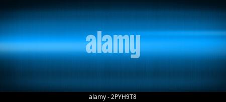 Blue shiny brushed metal. Banner background texture Stock Photo