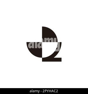 Number 2 clock, geometric symbol simple logo vector Stock Vector