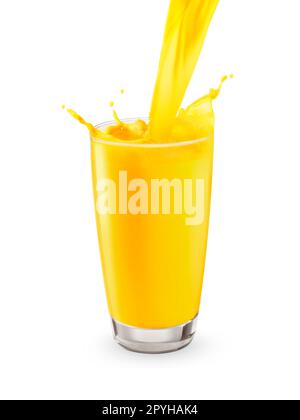 orange juice splash isolated on white background Stock Photo