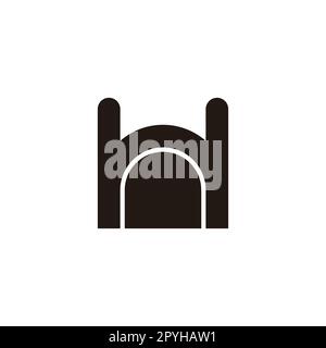 Letter H mosque geometric symbol simple logo vector Stock Vector