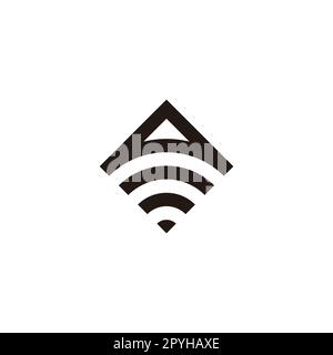 Letter A signal, square geometric symbol simple logo vector Stock Vector