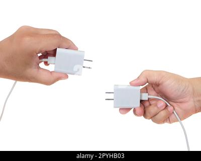 hand holding Adjustable spanner or adjustable wrench isolated on white background Stock Photo