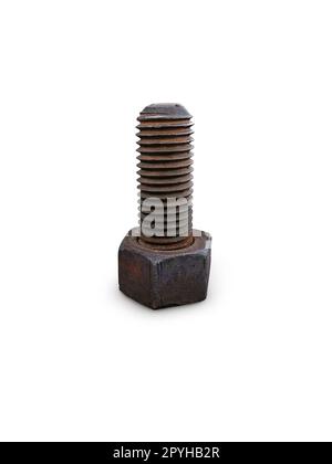 Nuts and bolts old on white background Stock Photo