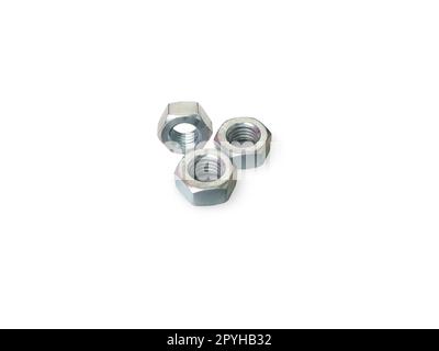 Metal nut isolated on white background Stock Photo