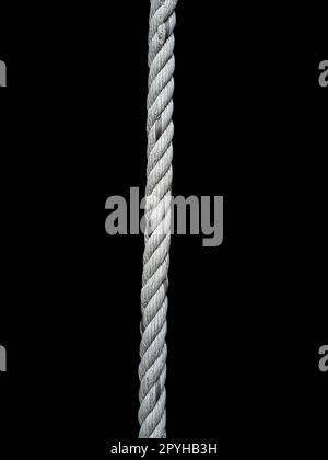 Old Ropes on a black background Stock Photo