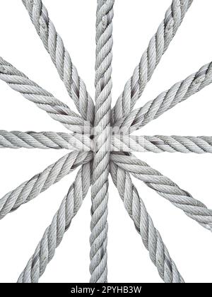 Old Ropes isolated on a white background Stock Photo