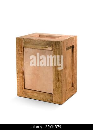 Wooden box isolated on white background Stock Photo - Alamy