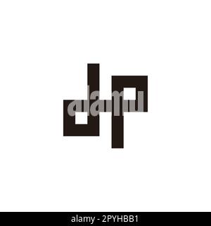 Letter d and p connect, square geometric symbol simple logo vector Stock Vector