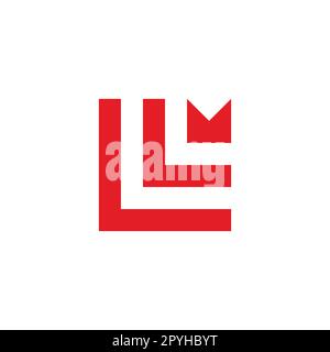 Letter L M square geometric symbol simple logo vector Stock Vector