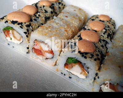 Sushi rolls close up Stock Photo