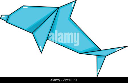 Isolated origami dolphin Abstract paper animal Vector Stock Vector