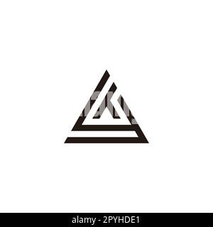 Letter y and h triangle geometric symbol simple logo vector Stock Vector