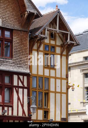 Fachwerkhaus in Troyes Stock Photo