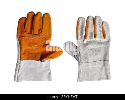 Construction gloves isolated on white background Stock Photo