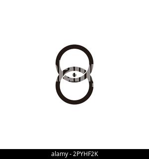 Number 8, eye geometric symbol simple logo vector Stock Vector