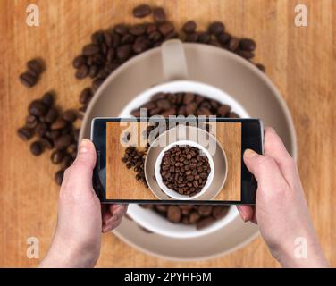 Taking photo of the coffee beans Stock Photo