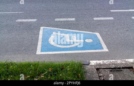 Parking sign for the disabled in city Stock Photo