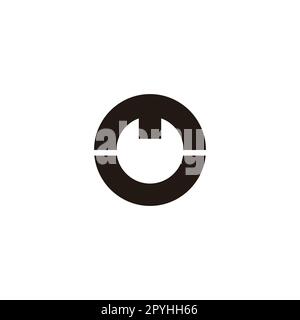 Letter m and o circle, outline geometric symbol simple logo vector Stock Vector