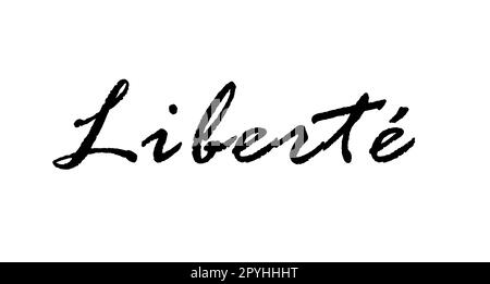 French word Liberty text on white Stock Photo