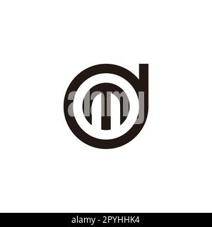 Letter m in d, circle geometric symbol simple logo vector Stock Vector