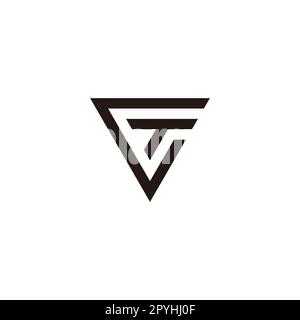 Letter G and T triangle geometric symbol simple logo vector Stock Vector