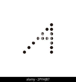 Letter A circles, ruler geometric symbol simple logo vector Stock Vector