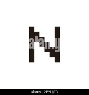 Letter N stairs, unique geometric symbol simple logo vector Stock Vector