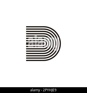 Letter D lines, curve geometric symbol simple logo vector Stock Vector