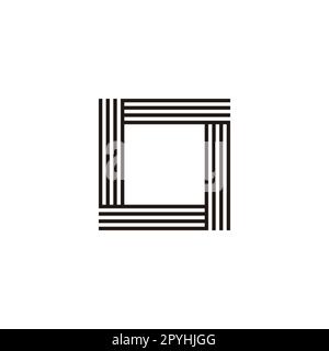 Figure or Frame, lines connect, geometric symbol simple logo vector Stock Vector