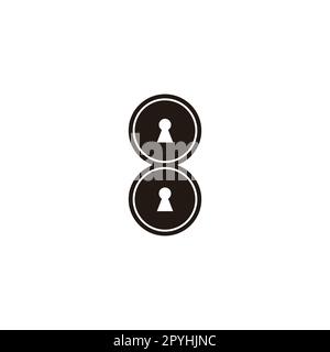 Number 8 keys geometric symbol simple logo vector Stock Vector