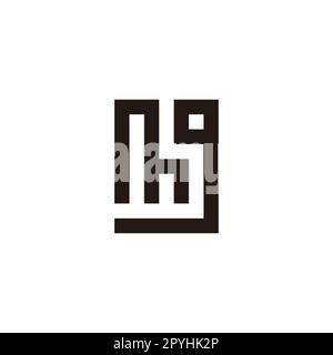 Letter M and g square, building geometric symbol simple logo vector Stock Vector