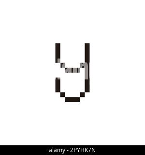 Letter y pixel geometric symbol simple logo vector Stock Vector
