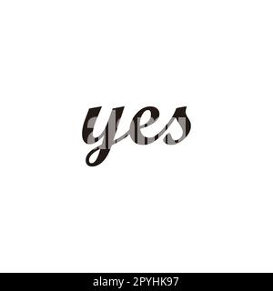 Letter yes connect geometric symbol simple logo vector Stock Vector