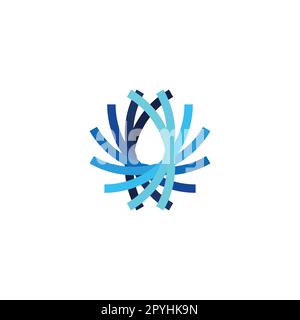 Waterdrop, folds, papers geometric symbol simple logo vector Stock Vector