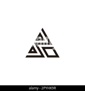 Letter o number 3 triangle geometric symbol simple logo vector Stock Vector
