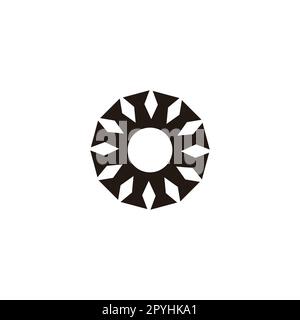 Letter O sun, gems geometric symbol simple logo vector Stock Vector