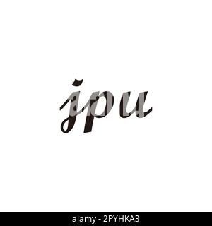 Letter jpu connect geometric symbol simple logo vector Stock Vector