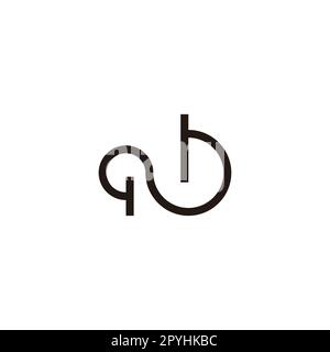 Letter q and b curve geometric symbol simple logo vector Stock Vector