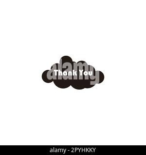Text, "Thank You", in cloud geometric symbol simple logo vector Stock Vector