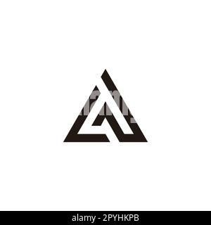 Letter L and N triangle geometric symbol simple logo vector Stock Vector