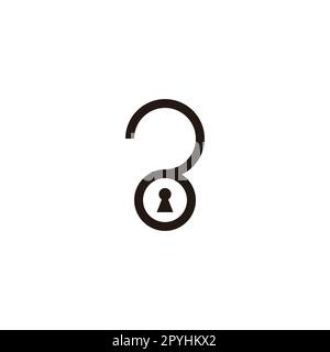 Padlock, curve geometric symbol simple logo vector Stock Vector